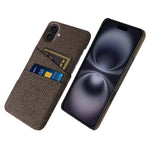 For iPhone 17 Case Cloth + Hard PC Phone Cover with Dual Card Slots