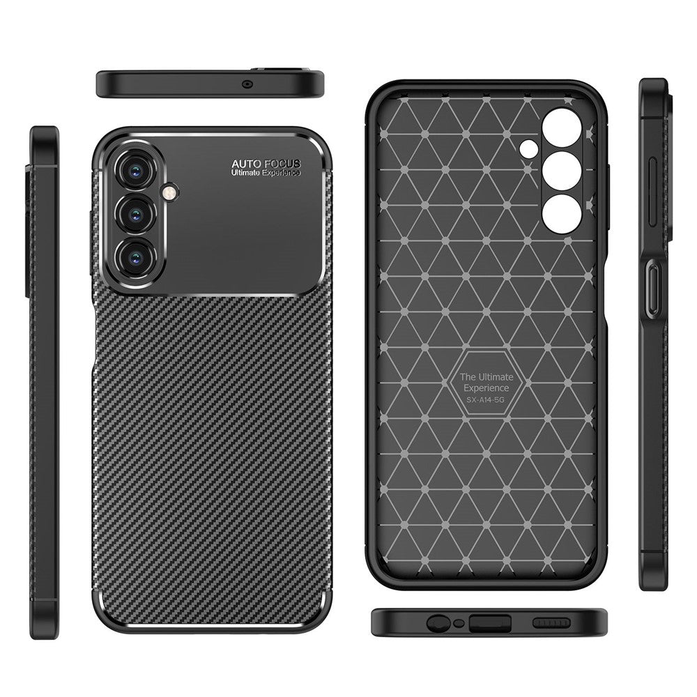 Samsung Galaxy A14 5G / 4G Kolfiberstruktur TPU mobilskal Fallsäkert Reptåligt Fodral
