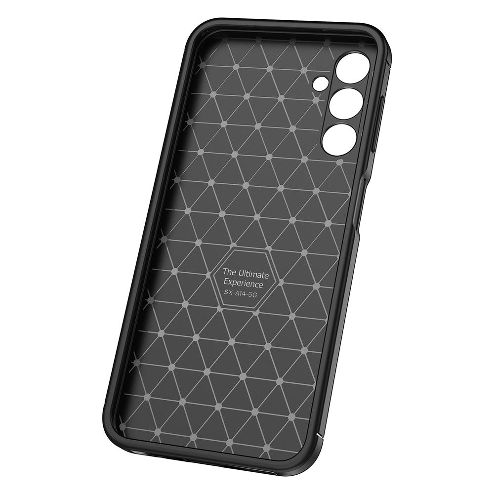 Samsung Galaxy A14 5G / 4G Kolfiberstruktur TPU mobilskal Fallsäkert Reptåligt Fodral
