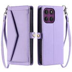 For Motorola Edge 60 Pro 5G Leather Case with Wrist Strap Wallet Stand Phone Cover