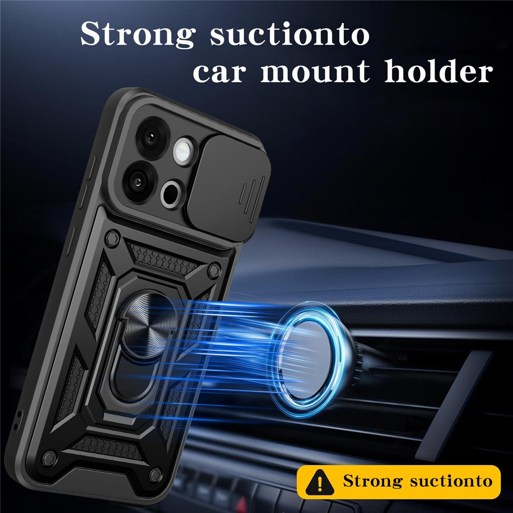 OnePlus 13s 5G / 13T 5G-skal med skjutbart kameralock PC + TPU-stativmobilskal