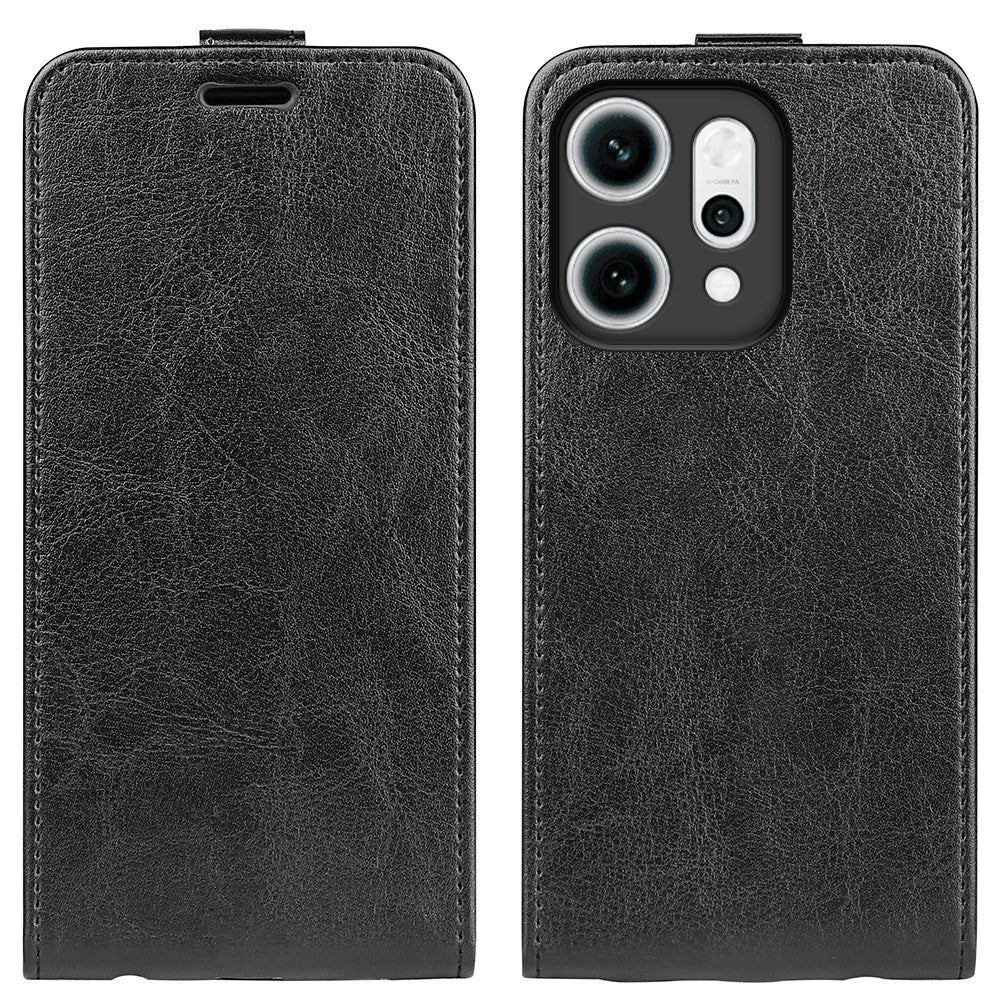 For Oppo Reno14 Pro 5G (Global) Case with Card Slots Vertical Flip Leather Phone Cover - Brown