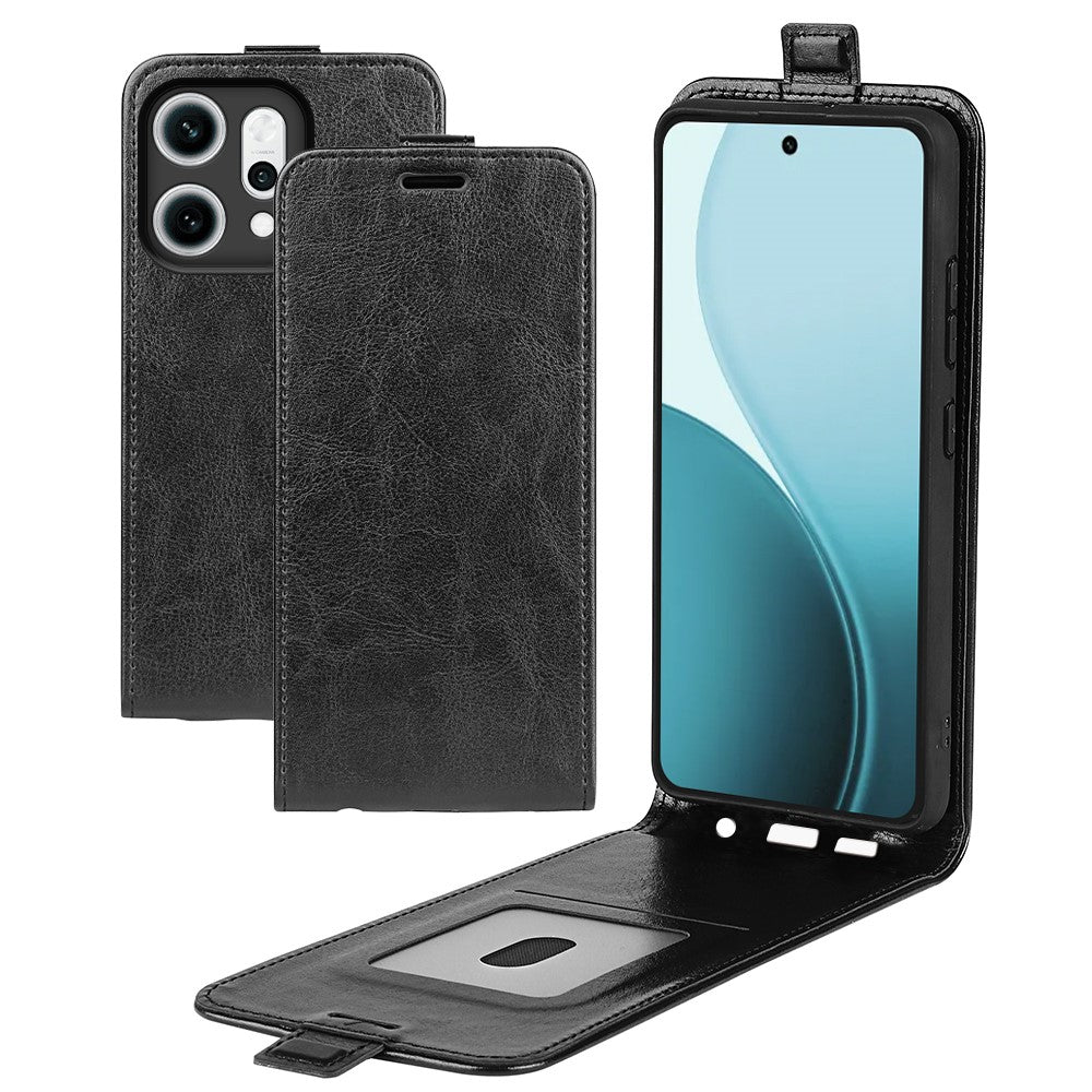 For Oppo Reno14 Pro 5G (Global) Case with Card Slots Vertical Flip Leather Phone Cover - Brown
