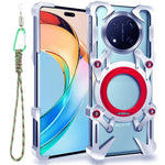 Honor Magic7 Lite 5G / X9c 5G / X60 Pro 5G Bumper Case Ring Kickstand Aluminiumlegering Magnetiskt mobilskal med Handledsrem