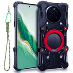 For Honor Magic7 5G Bumper Case Kickstand Aluminum Alloy Magnetic Phone Cover with Wrist Strap