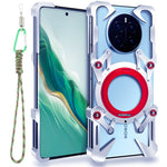 For Honor Magic7 5G Bumper Case Kickstand Aluminum Alloy Magnetic Phone Cover with Wrist Strap