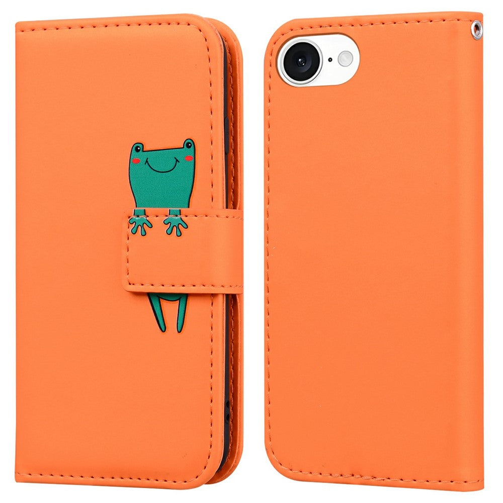 Til iPhone 17e / 16e cover tegneserie mønster tegnebog læder telefon cover
