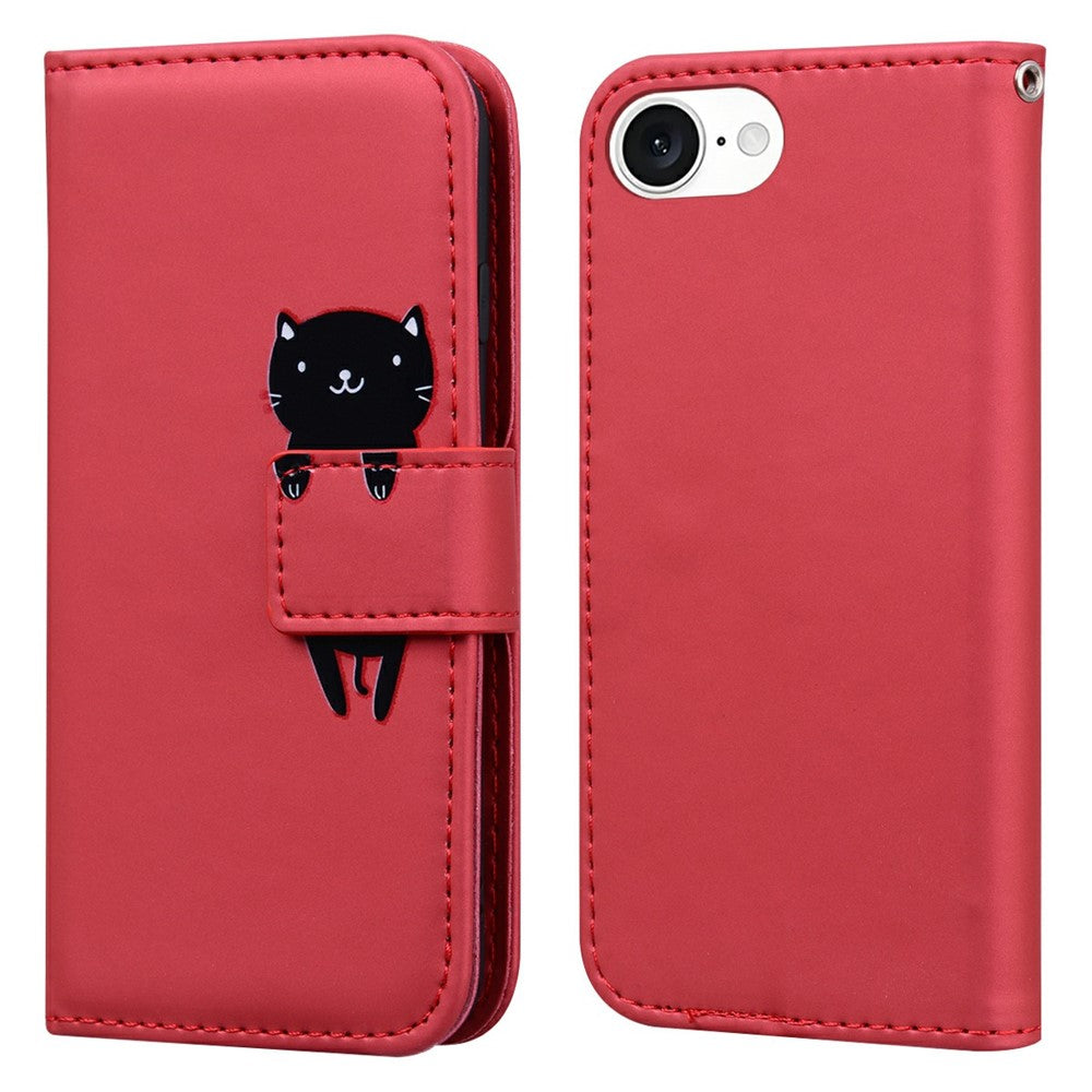 Til iPhone 17e / 16e cover tegneserie mønster tegnebog læder telefon cover