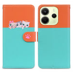 Cartoon Pet Series for Xiaomi Redmi Note 14 4G (164.84mm) Wallet Phone Case Splicing Leather Flip Cover