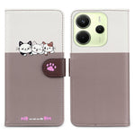 Cartoon Pet Series for Xiaomi Redmi Note 14 4G (164.84mm) Wallet Phone Case Splicing Leather Flip Cover