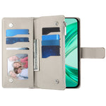 For Honor X8c 4G Case Zipper Wallet Color Splicing Leather Flip Phone Cover with Straps