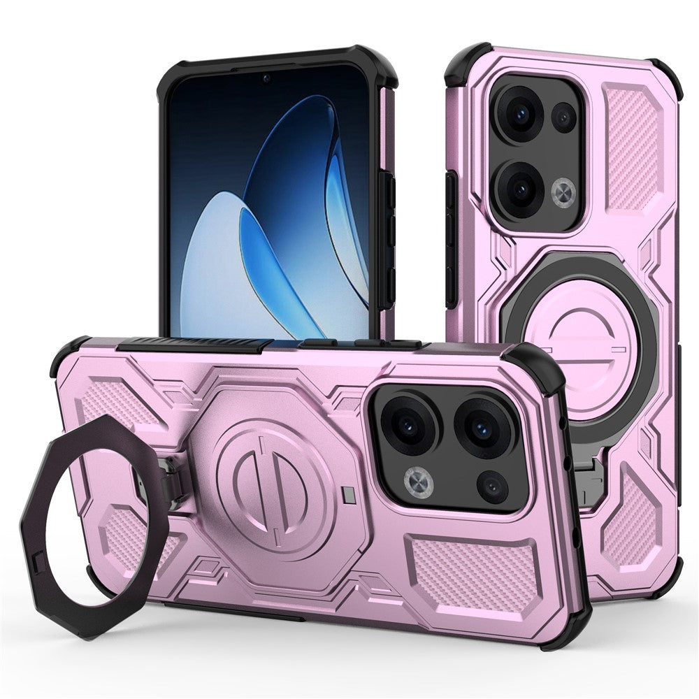 Oppo Reno13 5G (Global) Magnetiskt Skal Roterande Metallstativ PC + TPU mobil Baksida