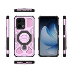 For Oppo Reno13 5G (Global) Magnetic Case Rotating Metal Kickstand PC + TPU Phone Back Cover