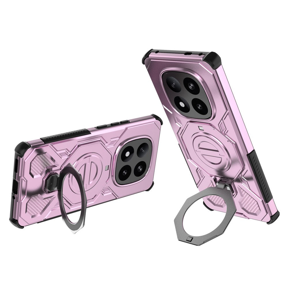 For Xiaomi Redmi Note 14 Pro+ 5G Magnetic Case Rotating Metal Kickstand Shockproof PC + TPU Phone Back Cover