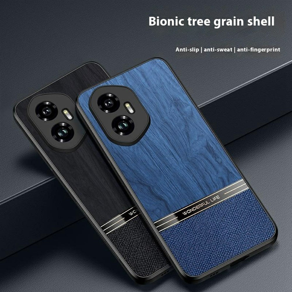 For Honor 400 Pro 5G (Global) Case Wood Texture Leather + TPU Protective Phone Cover
