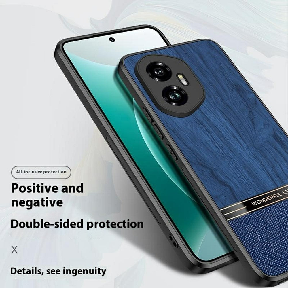 For Honor 400 Pro 5G (Global) Case Wood Texture Leather + TPU Protective Phone Cover