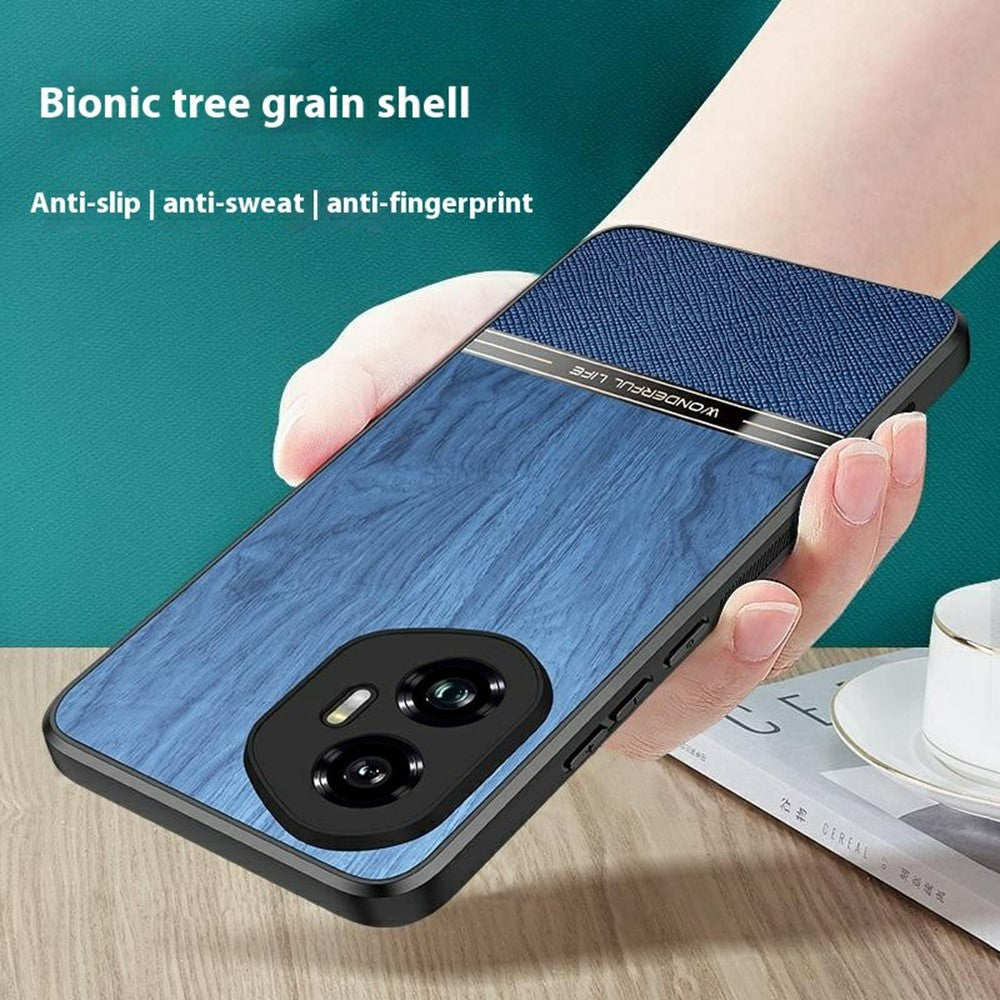 For Honor 400 Pro 5G (Global) Case Wood Texture Leather + TPU Protective Phone Cover