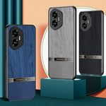 For Honor 400 Pro 5G (Global) Case Wood Texture Leather + TPU Protective Phone Cover