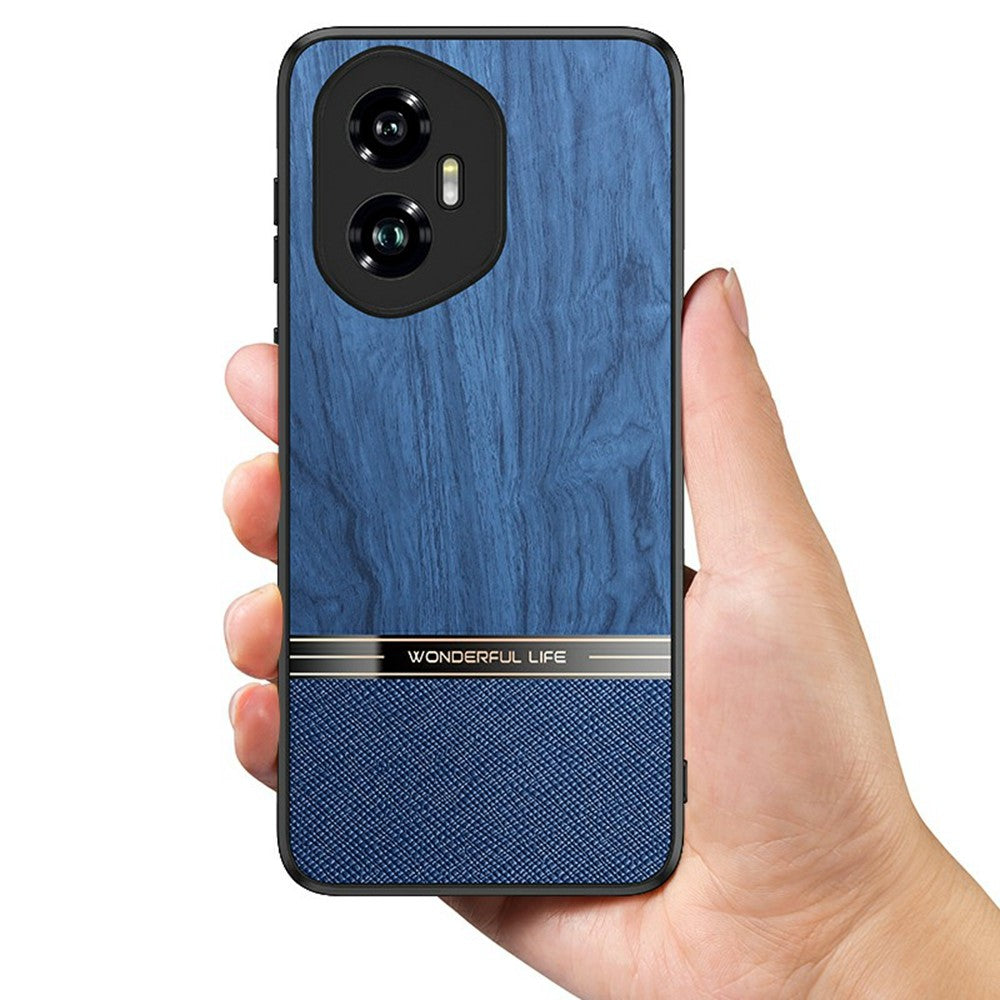 For Honor 400 Pro 5G (Global) Case Wood Texture Leather + TPU Protective Phone Cover