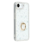 For iPhone 17e / 16e Case with Ring Kickstand Rhinestone Edge TPU + PC IMD Phone Cover