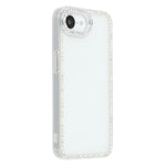 Til iPhone 17e / 16e cover med rhinstenskant, glimmerbagside TPU + PC IMD telefoncover