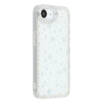 Til iPhone 17e / 16e cover med rhinstenskant, glimmerbagside TPU + PC IMD telefoncover