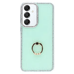 Til Samsung Galaxy A35 5G Cover med Ring Kickstand Rhinestone Kant TPU + PC IMD Telefoncover