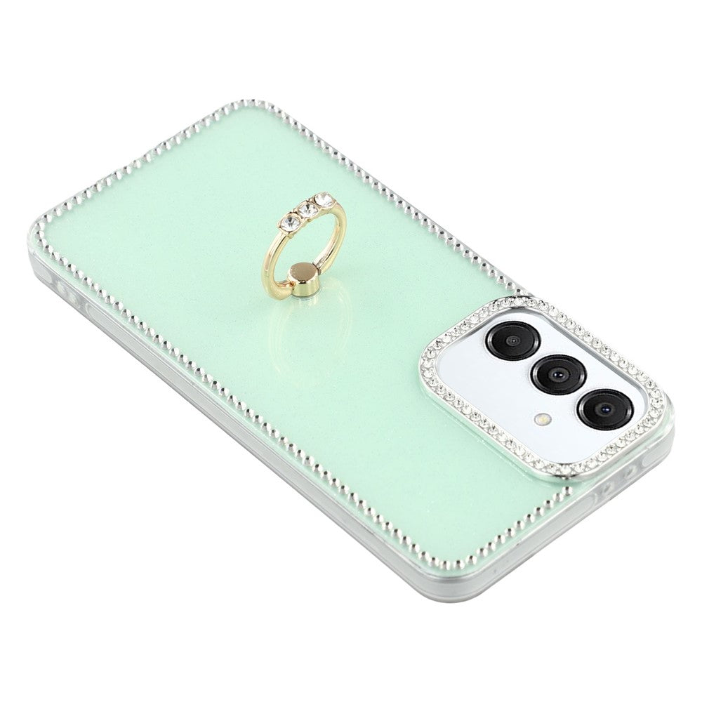 Til Samsung Galaxy A35 5G Cover med Ring Kickstand Rhinestone Kant TPU + PC IMD Telefoncover