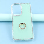Til Samsung Galaxy A35 5G Cover med Ring Kickstand Rhinestone Kant TPU + PC IMD Telefoncover