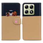 Cartoon Pet Series for Xiaomi 14T Wallet Phone Case Splicing Leather Flip Cover