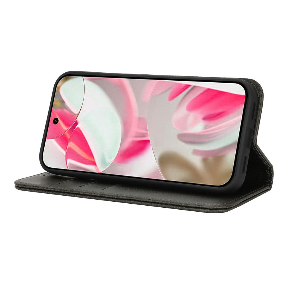 For Google Pixel 10 / 10 Pro Case PU Leather Calf Textured Magnetic Closing Smart Phone Cover