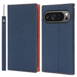 For Google Pixel 10 / 10 Pro Wallet Case Genuine Cow Leather Phone Cover Litchi Texture