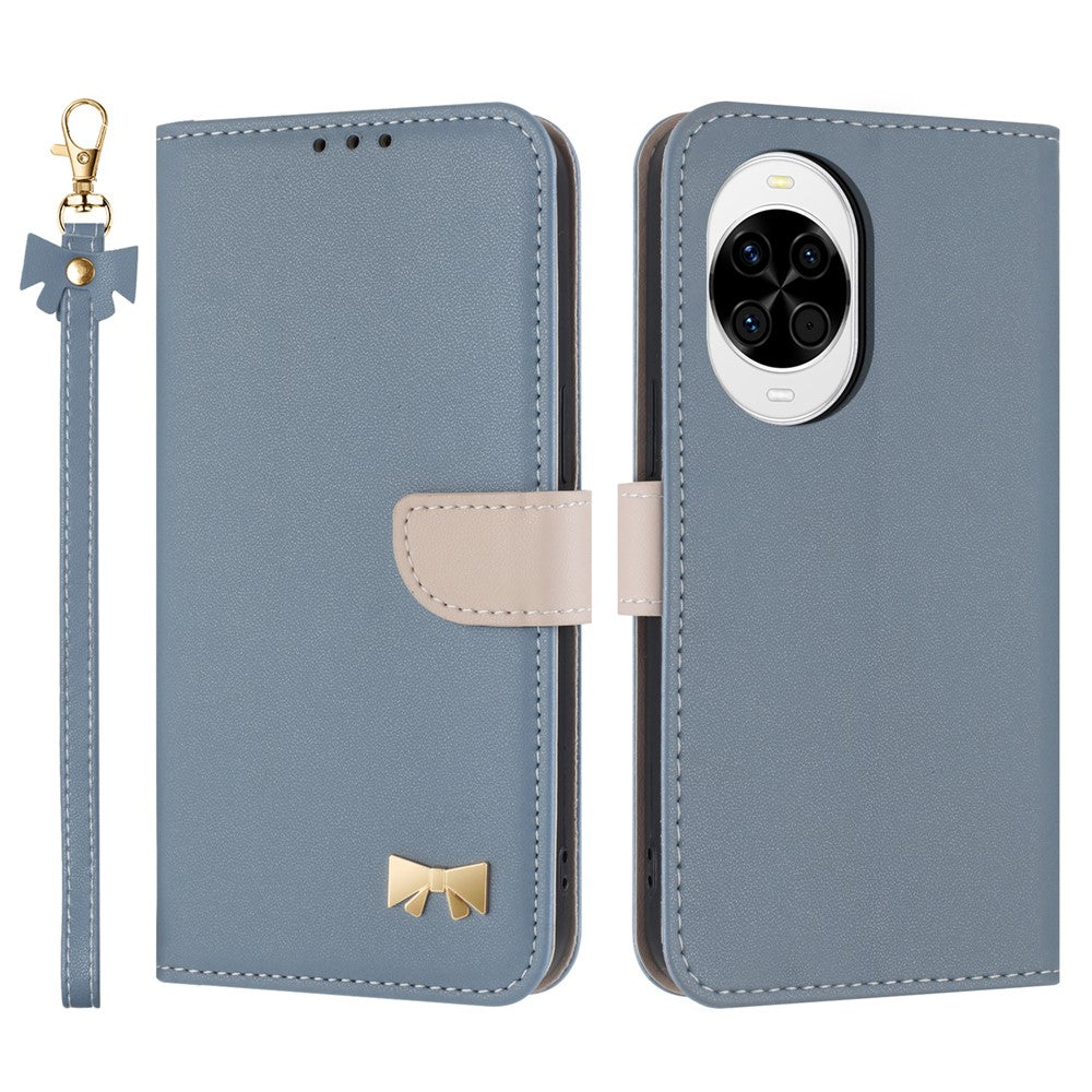 For Huawei nova 14 5G Case Bowknot Decor Wallet Leather Phone Cover with Wrist Strap