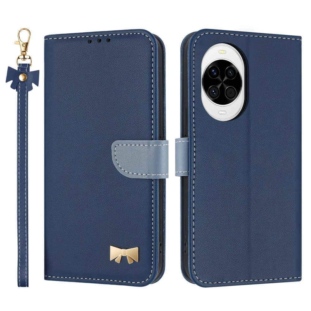 For Huawei nova 14 5G Case Bowknot Decor Wallet Leather Phone Cover with Wrist Strap