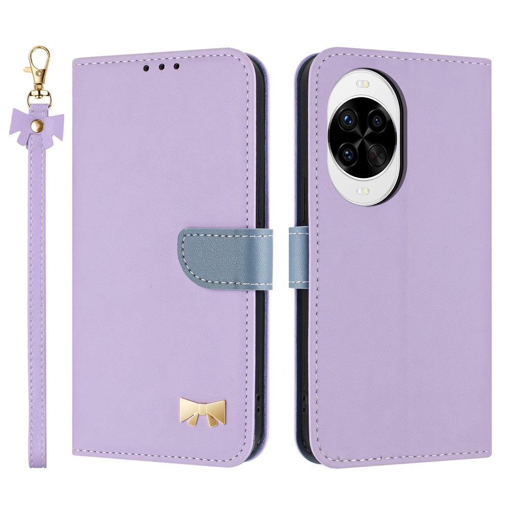 For Huawei nova 14 Pro 5G Case Bowknot Decor Wallet Leather Phone Cover with Wrist Strap