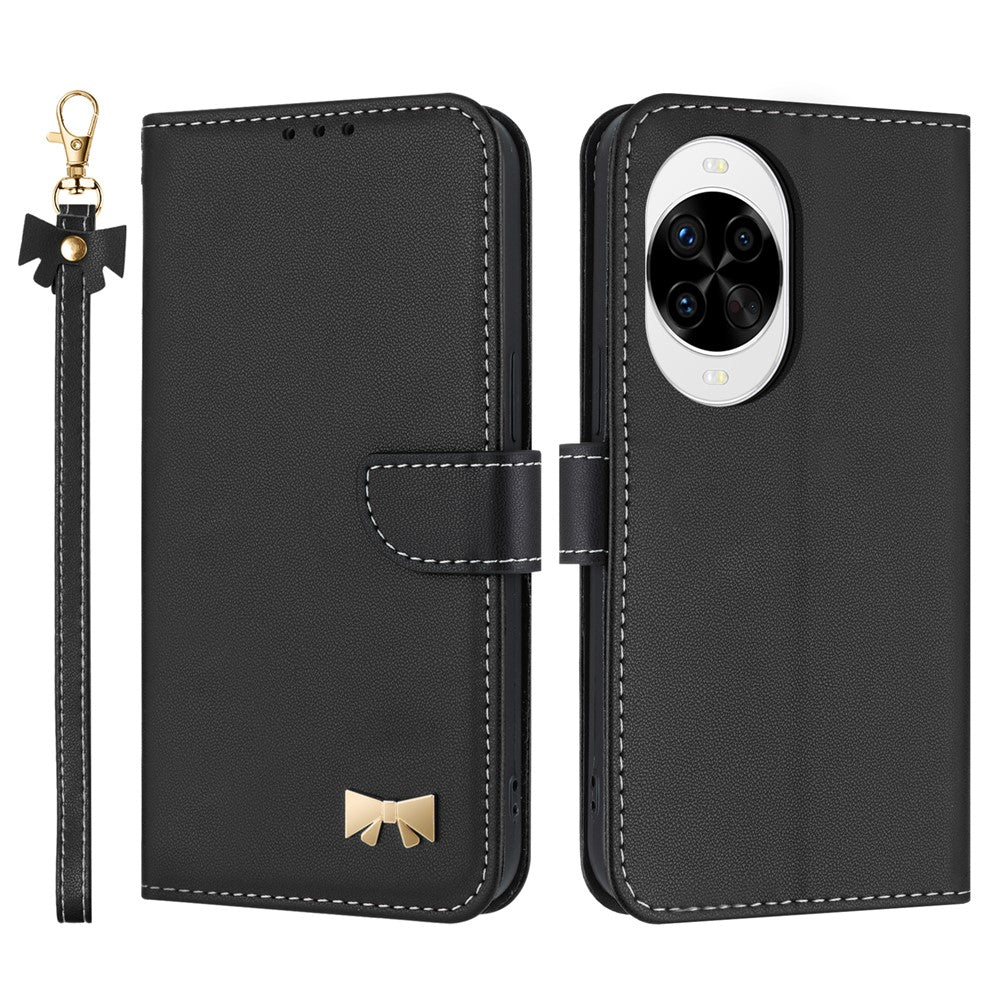 For Huawei nova 14 Pro 5G Case Bowknot Decor Wallet Leather Phone Cover with Wrist Strap