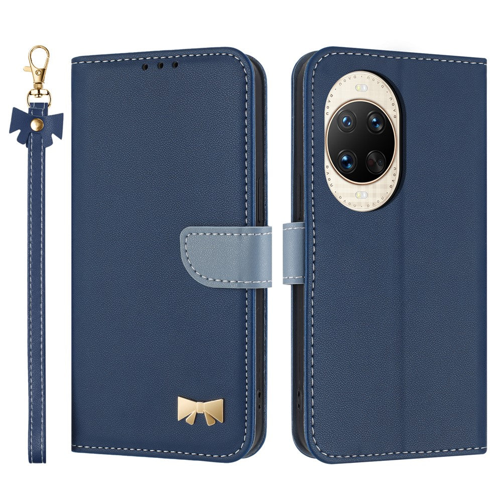 For Huawei nova 14 Ultra 5G Case Bowknot Decor Wallet Leather Phone Cover with Wrist Strap
