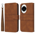 For Huawei nova 14 5G Case Wallet Skin-Touch Leather Imprinted Phone Cover with Wrist Strap
