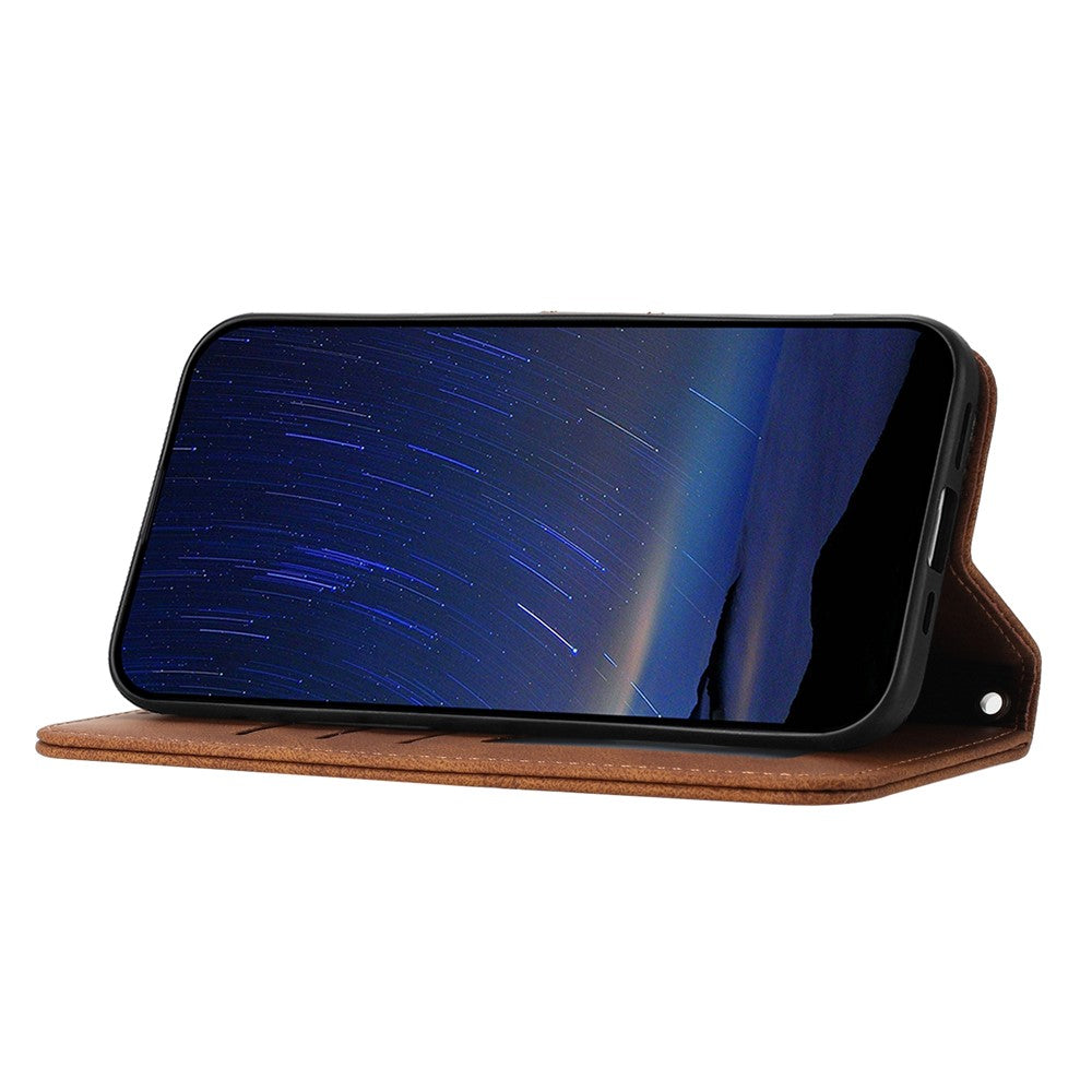 For Huawei nova 14 5G Case Wallet Skin-Touch Leather Imprinted Phone Cover with Wrist Strap