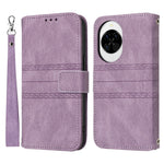 For Huawei nova 14 5G Case Wallet Skin-Touch Leather Imprinted Phone Cover with Wrist Strap