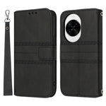 For Huawei nova 14 Pro 5G Case Wallet Skin-Touch Leather Imprinted Phone Cover with Wrist Strap