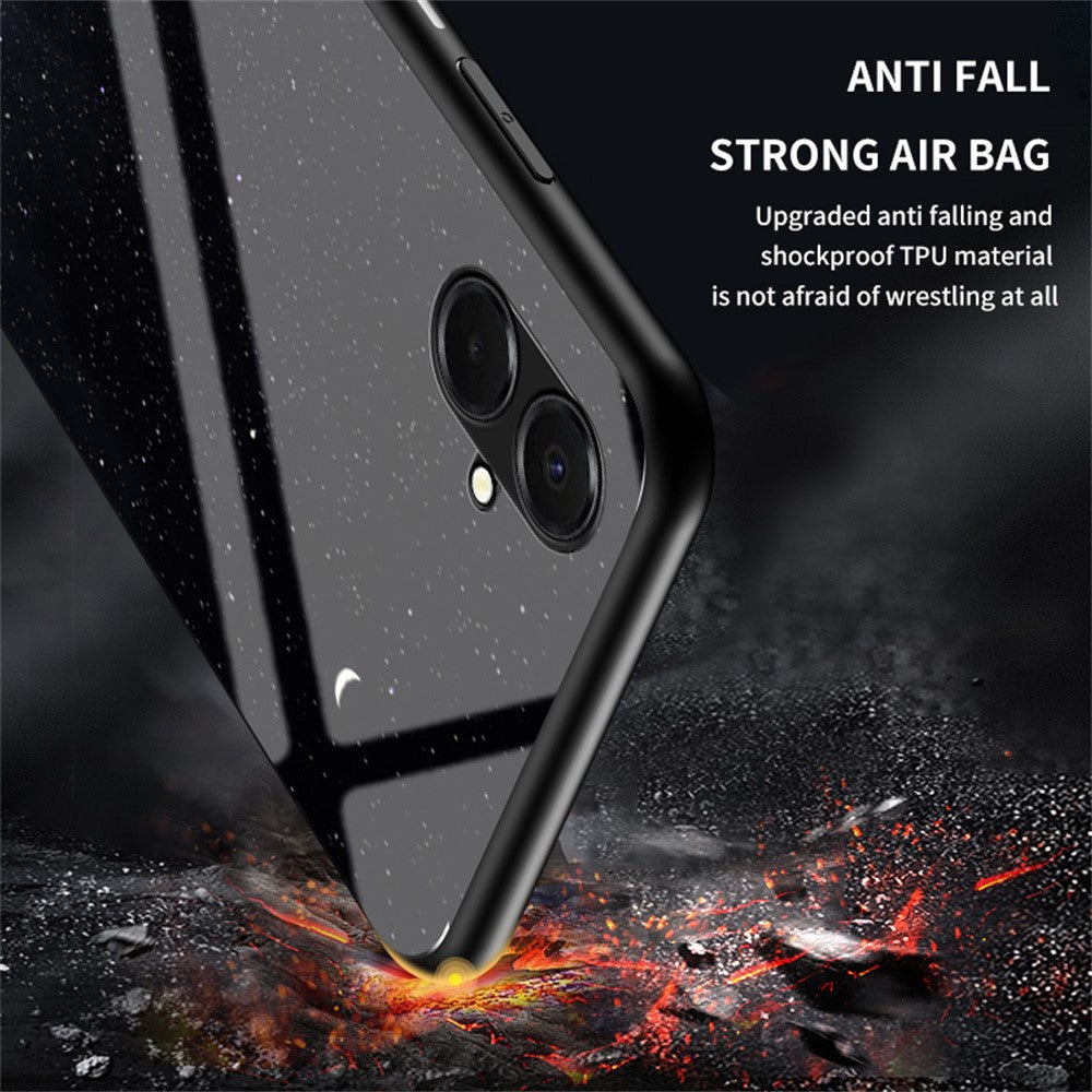 Samsung Galaxy A08 5G / A08 4G / A07 4G / A07s 4G-cover i hærdet glas med stjernemønster