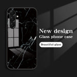 For Samsung Galaxy A18 5G / A18 4G / A17 5G / A17 4G / A26 5G Case Marble Pattern Tempered Glass + PC + TPU Protective Phone Cover
