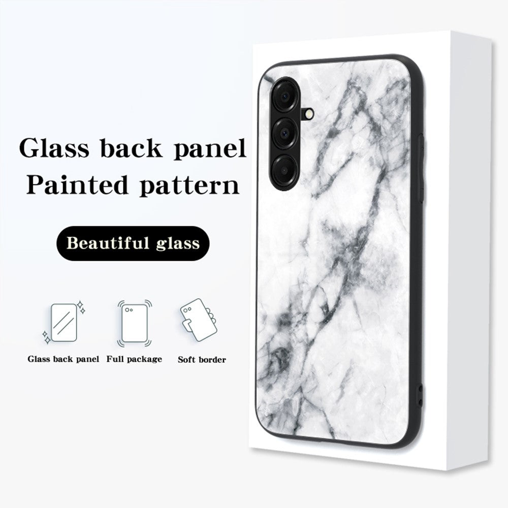 For Samsung Galaxy A18 5G / A18 4G / A17 5G / A17 4G / A26 5G Case Marble Pattern Tempered Glass + PC + TPU Protective Phone Cover