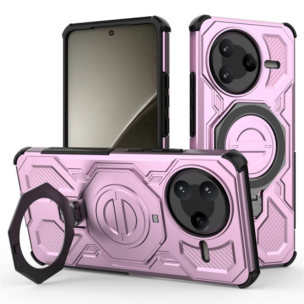 Xiaomi Redmi K80 5G / Poco F7 Pro 5G Magnetiskt Skal Roterande Metallstativ PC + TPU mobil Baksida