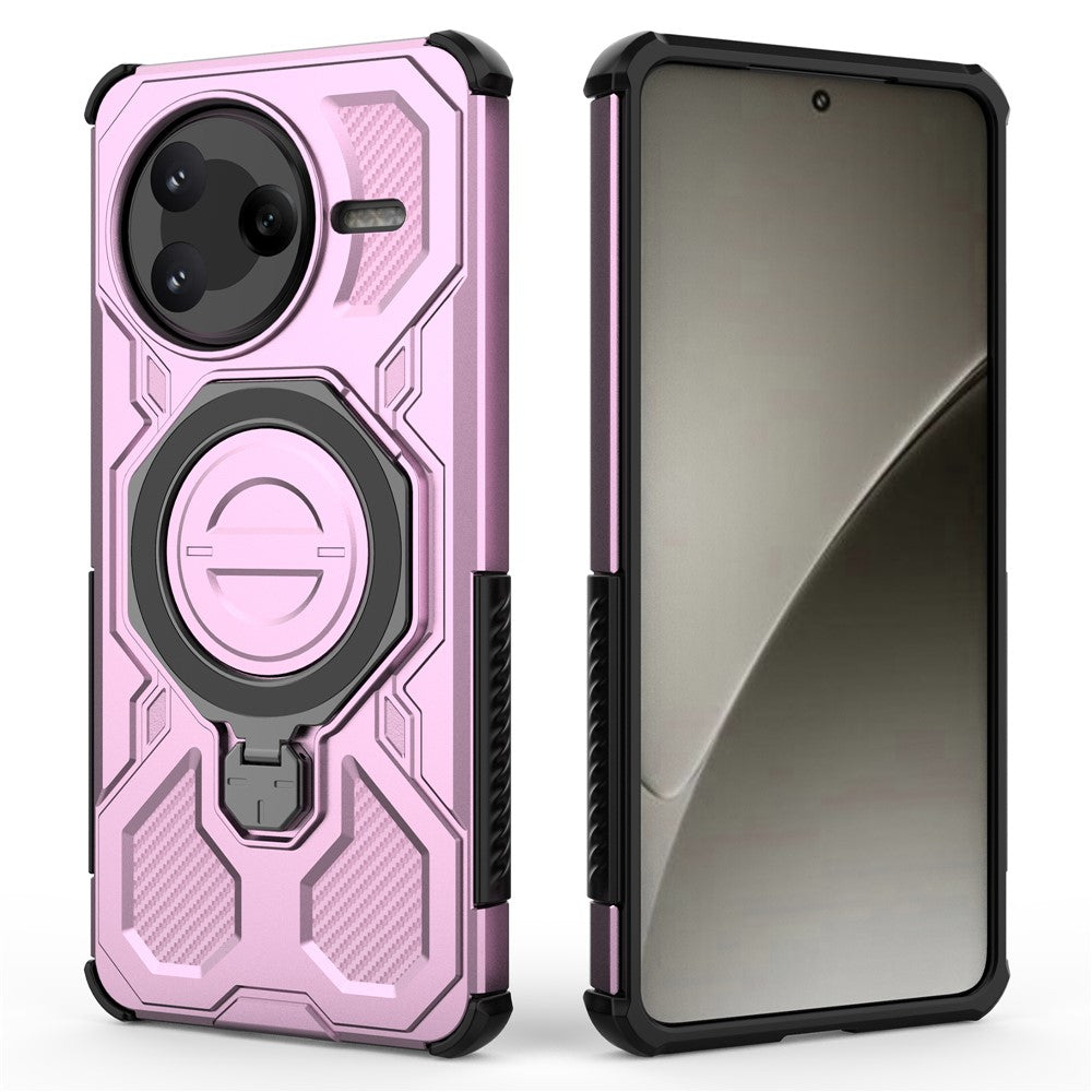 Xiaomi Redmi K80 5G / Poco F7 Pro 5G Magnetiskt Skal Roterande Metallstativ PC + TPU mobil Baksida