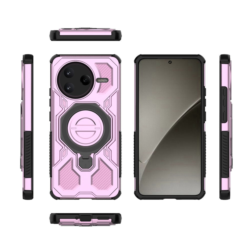 Xiaomi Redmi K80 5G / Poco F7 Pro 5G Magnetiskt Skal Roterande Metallstativ PC + TPU mobil Baksida