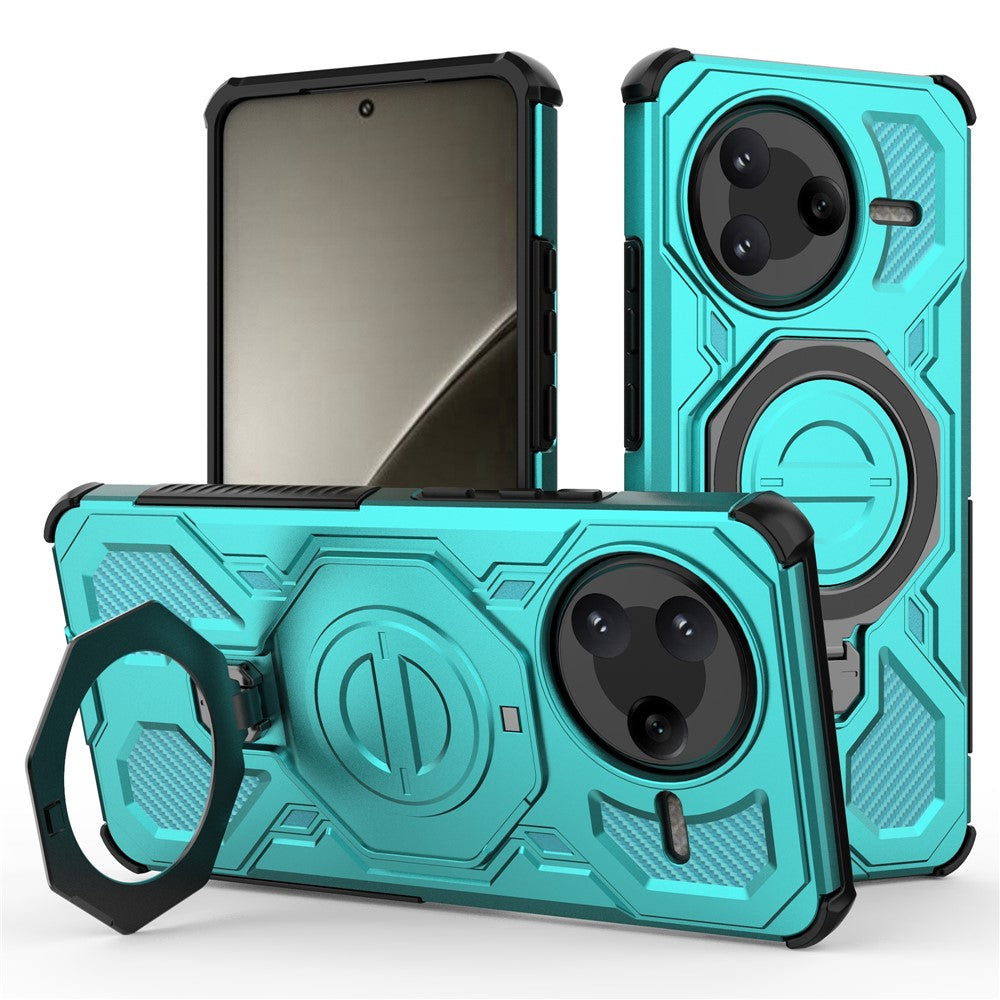 Xiaomi Redmi K80 5G / Poco F7 Pro 5G Magnetiskt Skal Roterande Metallstativ PC + TPU mobil Baksida
