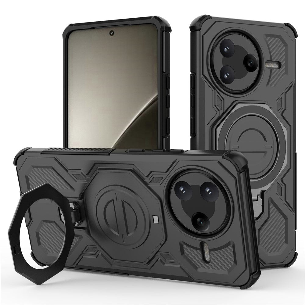 Xiaomi Redmi K80 5G / Poco F7 Pro 5G Magnetiskt Skal Roterande Metallstativ PC + TPU mobil Baksida