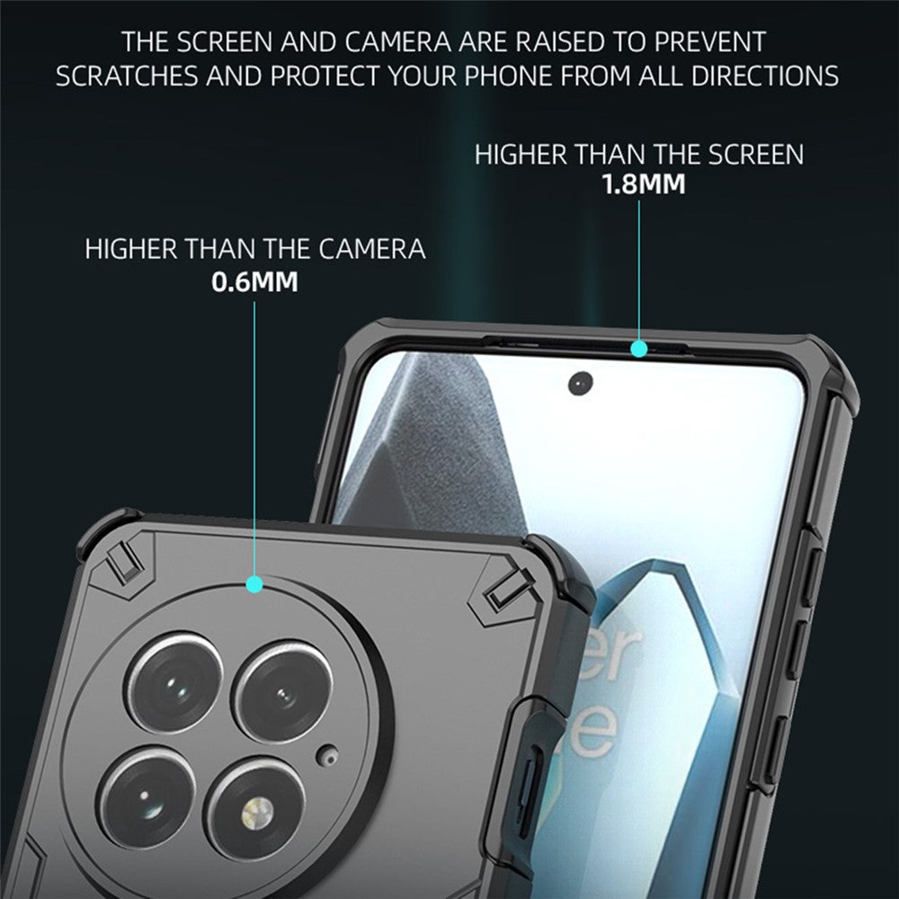 OnePlus 13-skal, roterbart ringstöd, PC + TPU, stötsäkert mobilskal